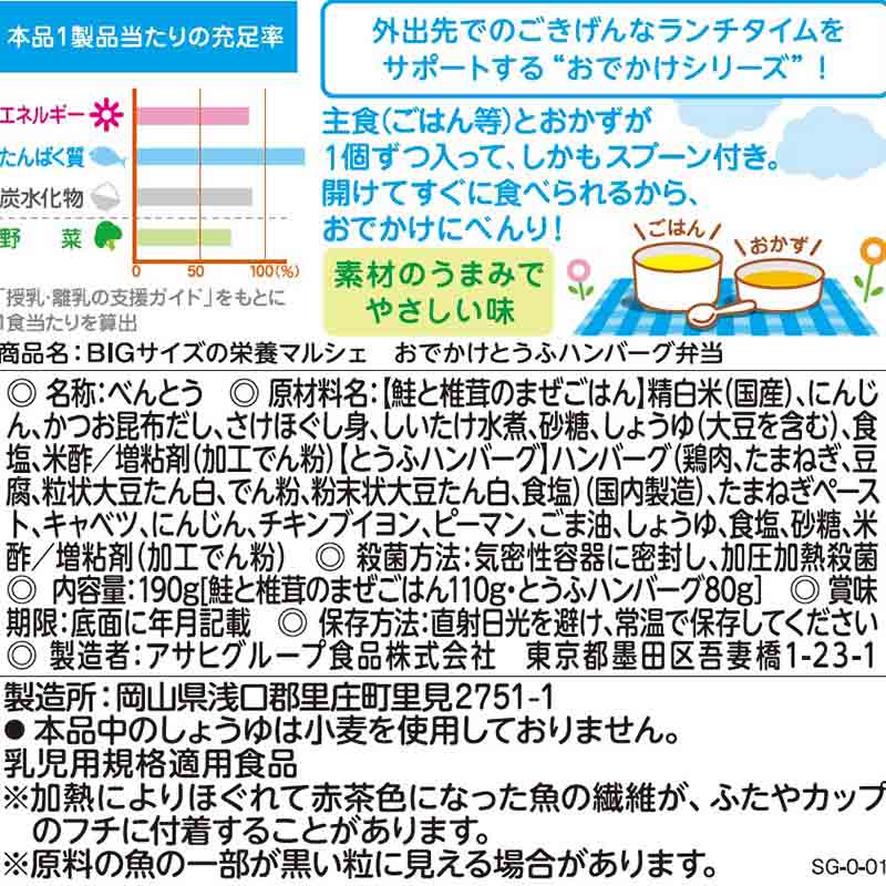 BIGサイズの栄養マルシェ おでかけ とうふハンバーグ弁当 離乳食