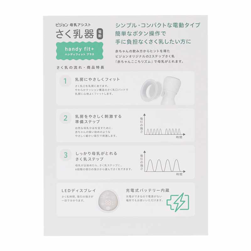 母乳アシスト さく乳器 電動 handy fit+(ハンディフィットプラス)