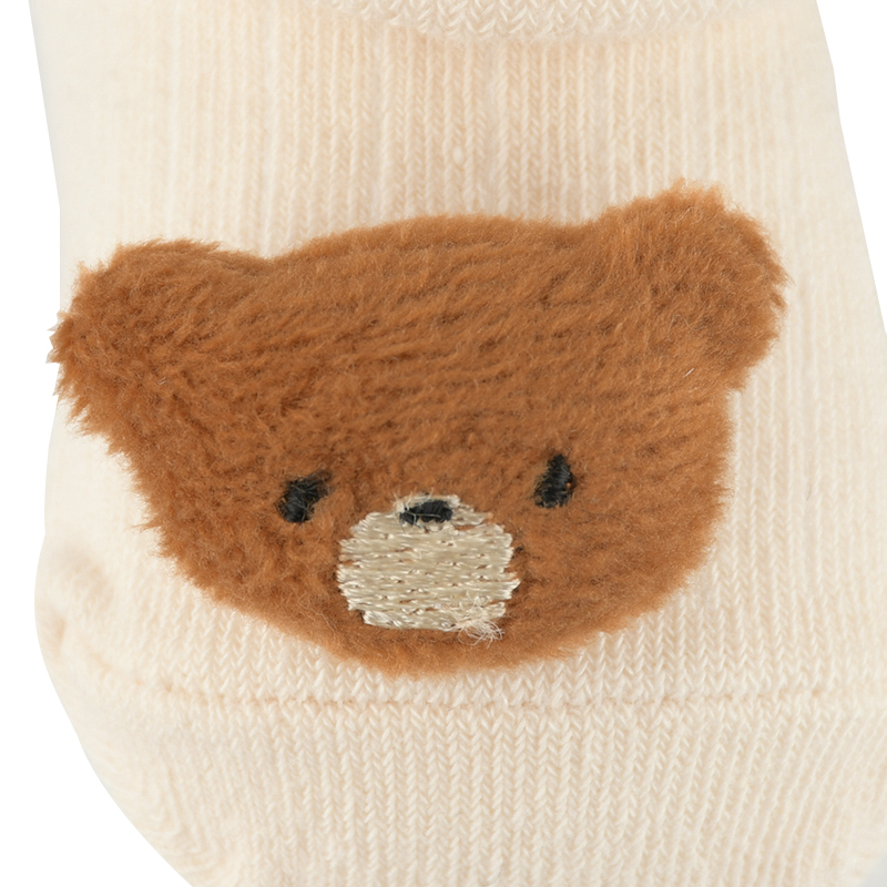 ぬいぐるみ付ソックス くま アイボリー 7~9cm