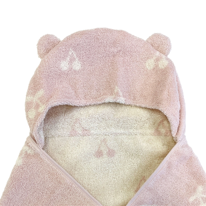湯上がりポンチョ ピンク 60×120cm