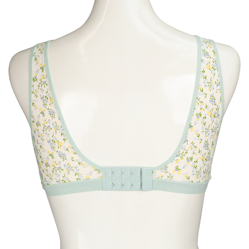 【SALE】ラクラク授乳ハーフトップ花柄(ホックタイプ) グリーン グリーン M