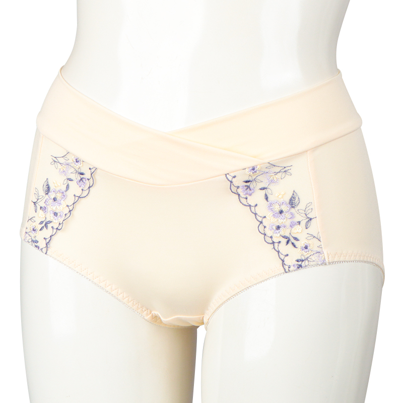 【SALE】ショーツ 産後も使える仕様 シルエットキレイ花柄 アイボリー アイボリー M~L