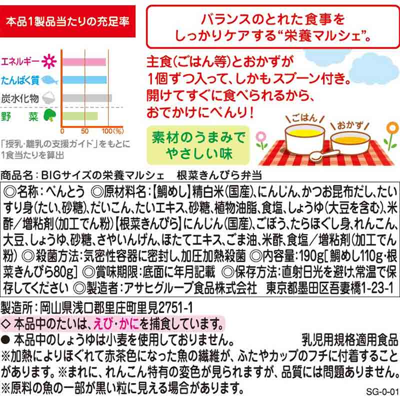 BIGサイズの栄養マルシェ 根菜きんぴら弁当 離乳食