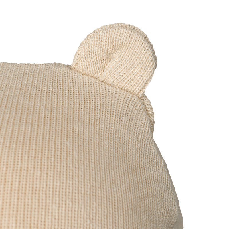 ニット帽 クマ 生まれてすぐにかぶれるサイズ ベージュ ベージュ 32~36cm