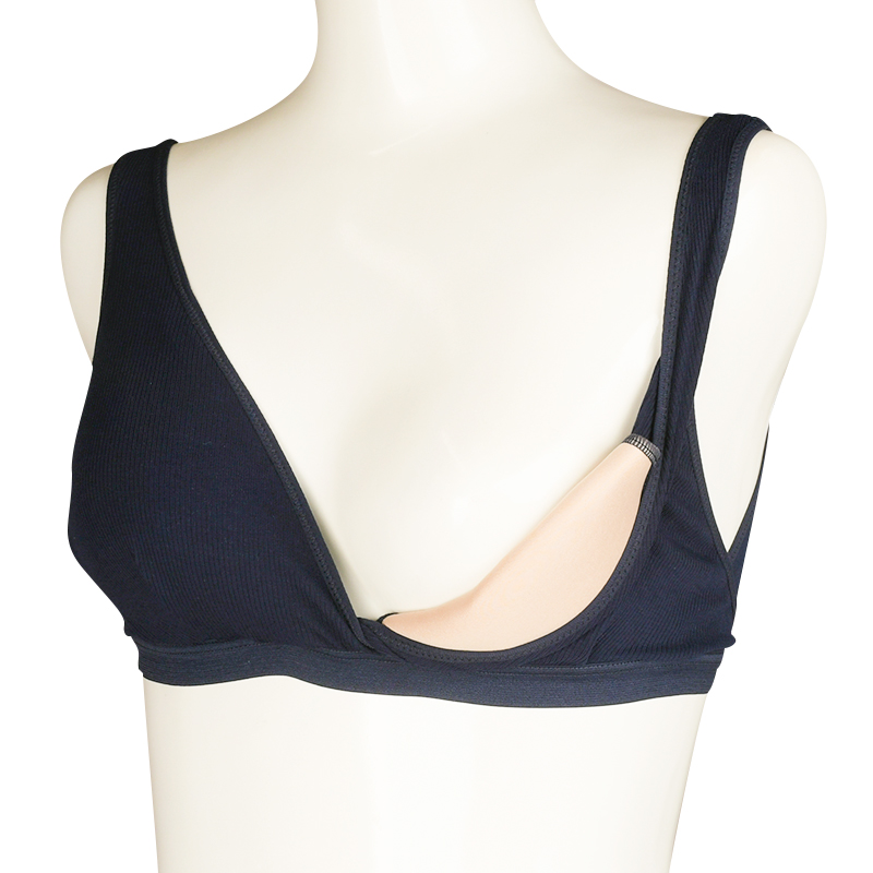 ラクラク授乳ハーフトップ リブ(ホックタイプ) ネイビー ネイビー M