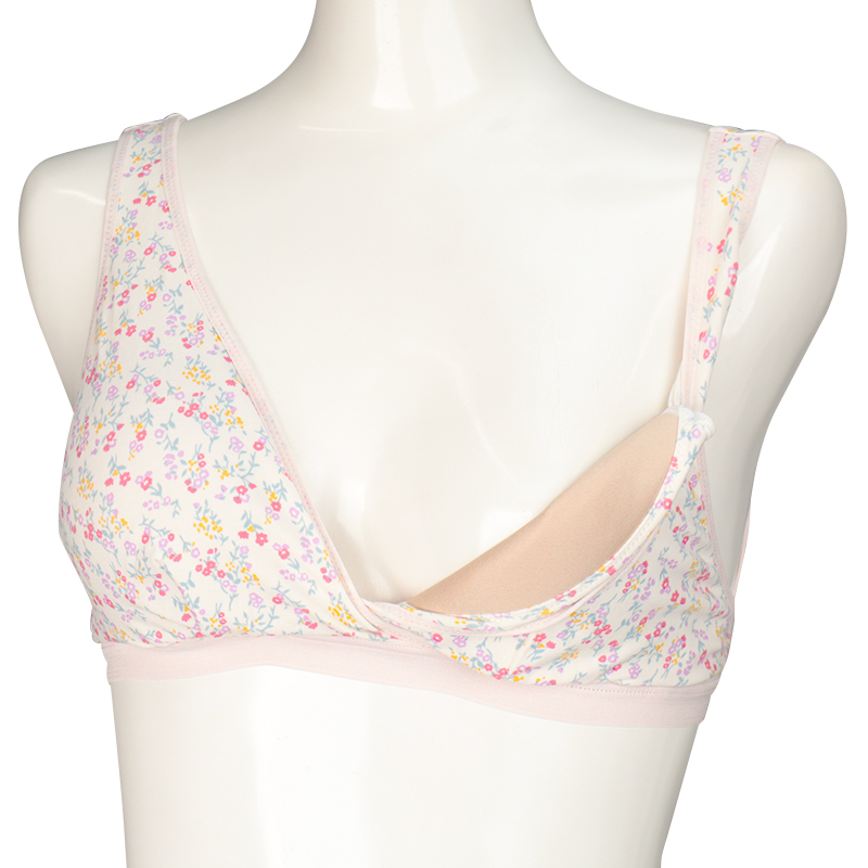 【SALE】ラクラク授乳ハーフトップ花柄(ホックタイプ) ピンク ピンク M