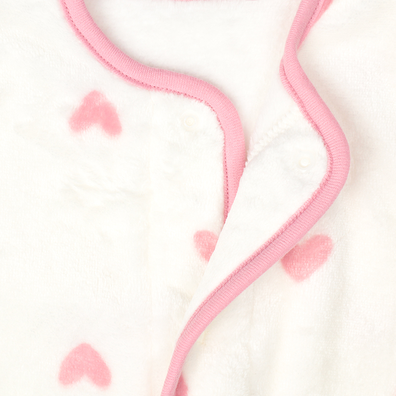【SALE】おやすみベストショート丈 ハート ピンク 70~80cm