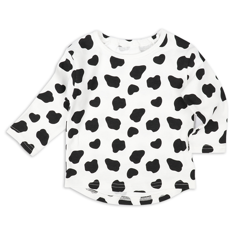 【再値下】【SALE】オーバーオール+Tシャツセット アニマル うし チャコールグレー 70cm