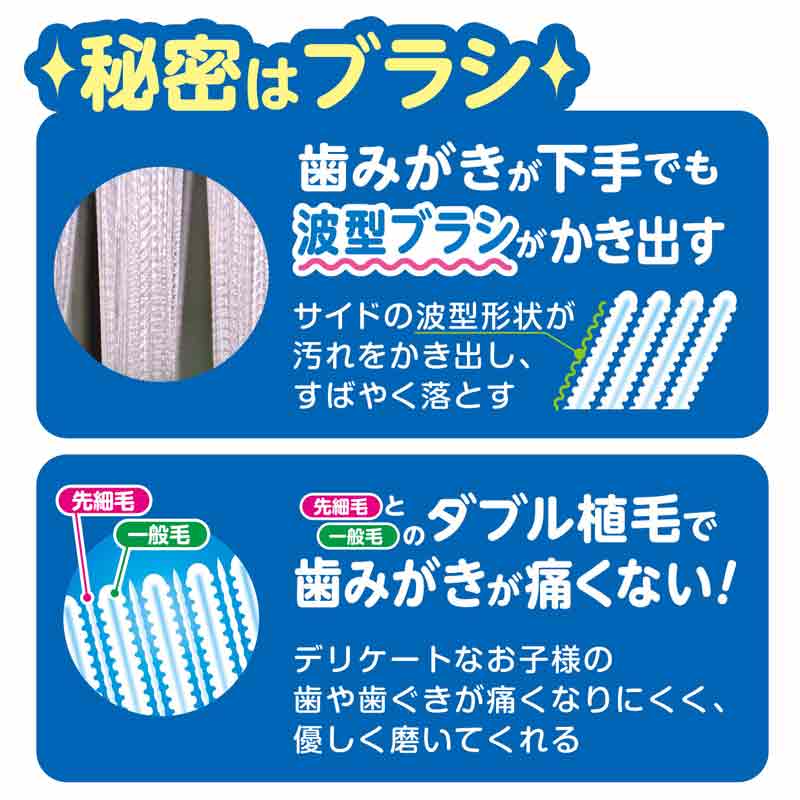 優しくしっかり磨ける 仕上げ歯ブラシ 2本セット 6ヵ月~