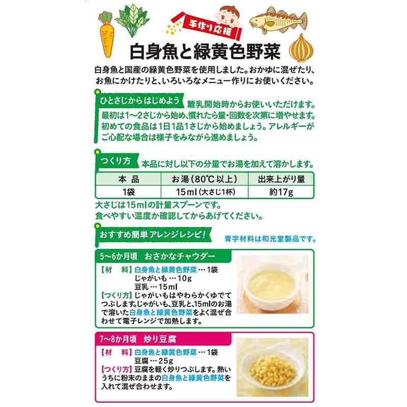 手作り応援 白身魚と緑黄色野菜 離乳食