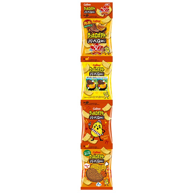 吊り下げ菓子 カルビー サッポロポテト バーベQあじミニ 4連
