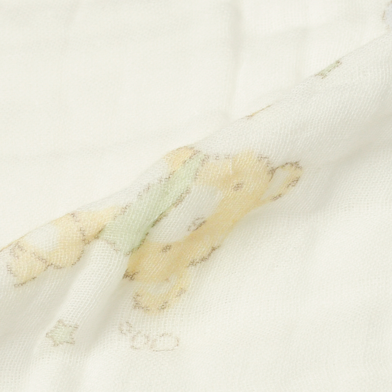 おくるみ 6重ガーゼ くま柄 ホワイト ホワイト 85×85cm