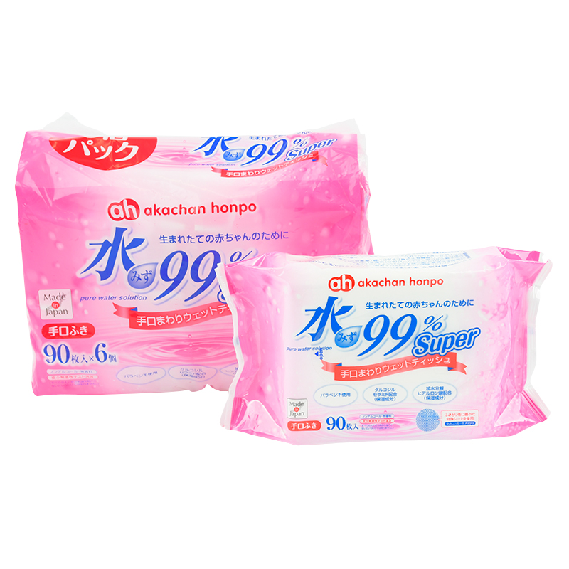 水99% Super 手口ウェット 90枚×6個 生まれたての赤ちゃんのために 手口ウェット