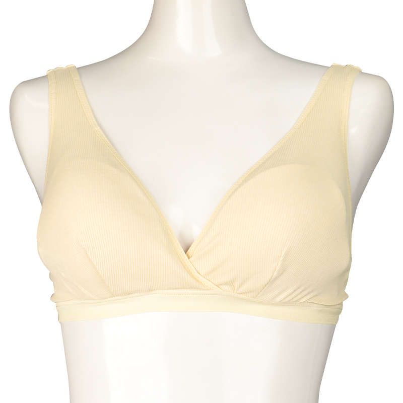 ラクラク授乳ハーフトップ リブ(ホックタイプ) アイボリー アイボリー M