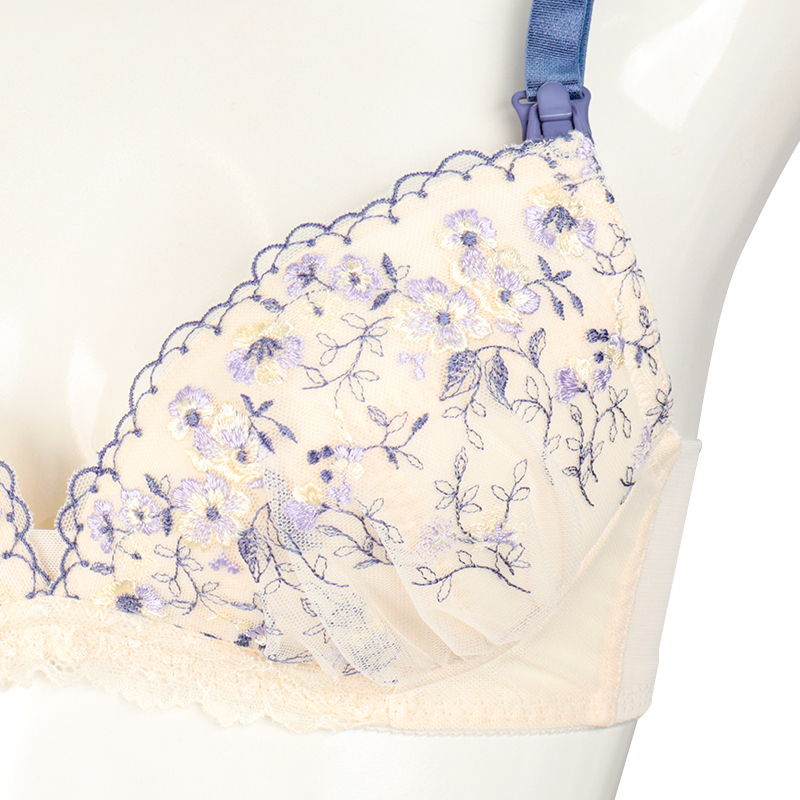 【SALE】シルエットキレイノンワイヤーブラ花柄(授乳機能付) アイボリー アイボリー LL