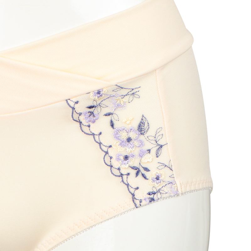 【SALE】ショーツ 産後も使える仕様 シルエットキレイ花柄 アイボリー アイボリー M~L
