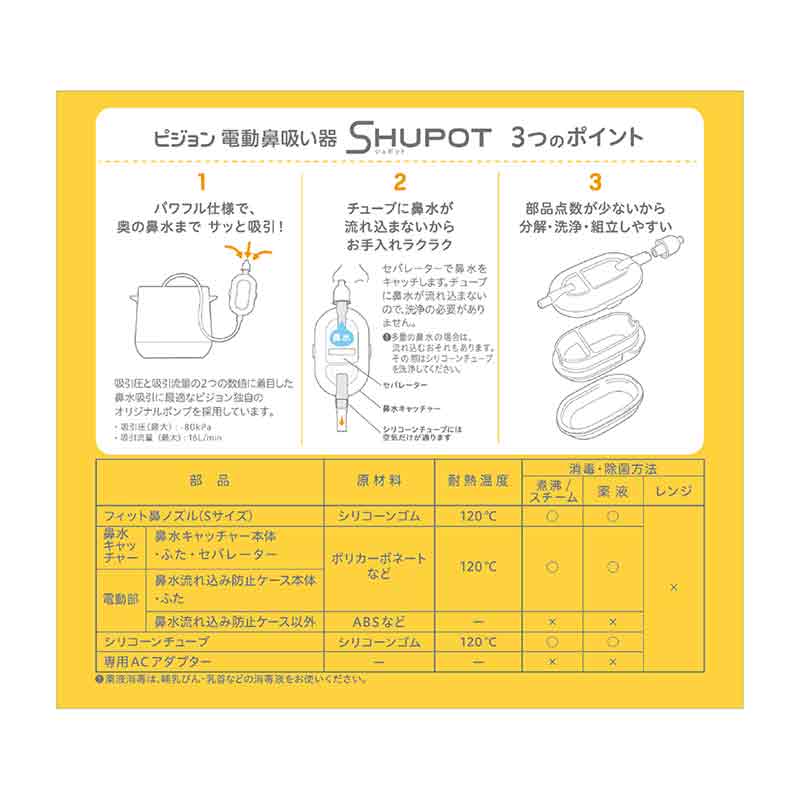電動鼻吸い器 SHUPOT(シュポット) ホワイト ホワイト
