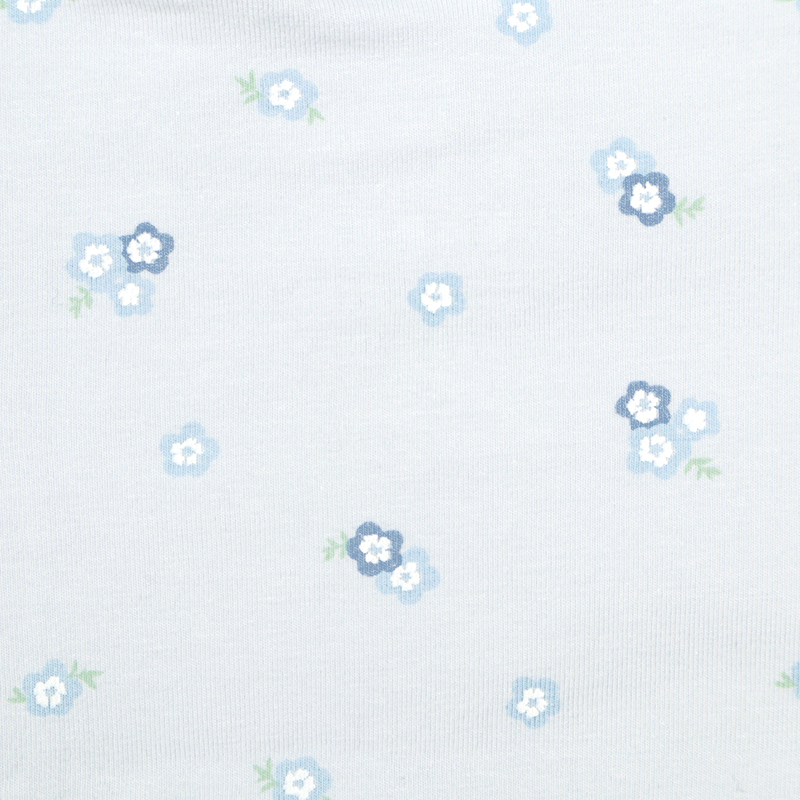 オーガニックコットン 深ばきショーツ 花柄 サックス サックス M~L