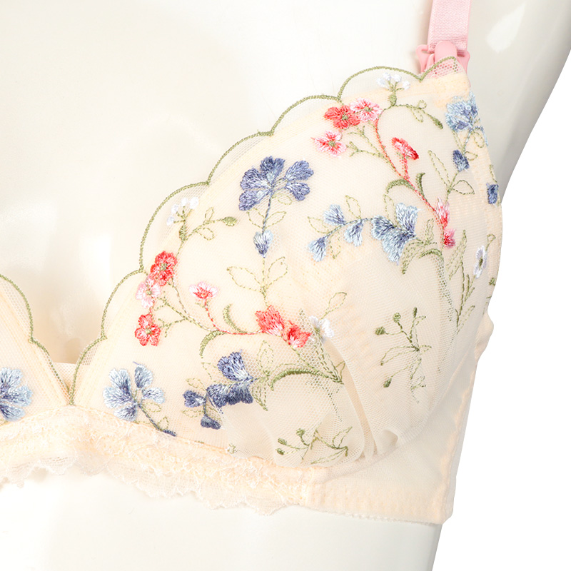 シルエットキレイノンワイヤーブラ 花柄 アイボリー アイボリー M