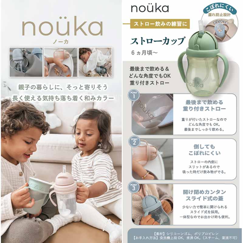 nouka(ノーカ) ストローカップ ウェイブ ブルー