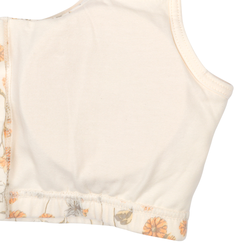 【SALE】オーガニックコットン ハーフトップ 花柄 アイボリー アイボリー M