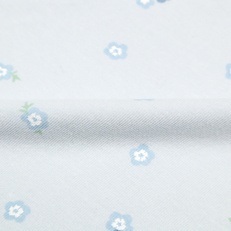 オーガニックコットン 深ばきショーツ 花柄 サックス サックス M~L