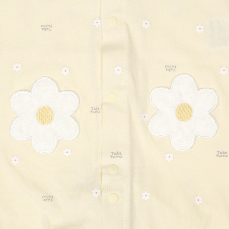 半袖ドレスオール総柄 吸水速乾 クリーム クリーム 50~60cm