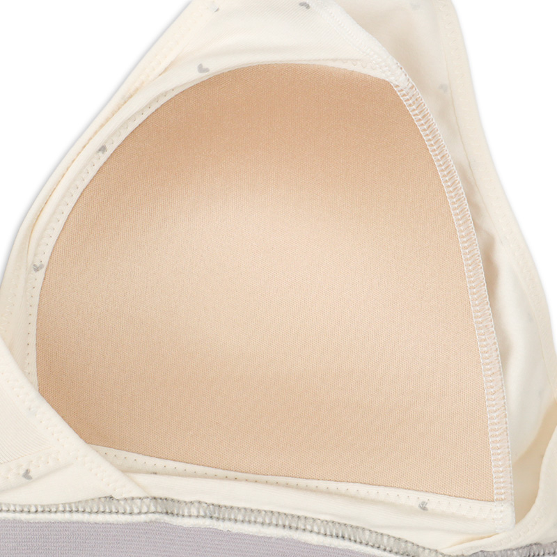 ラクラク授乳ハーフトップ ハート柄(ホックタイプ) グレー グレー M