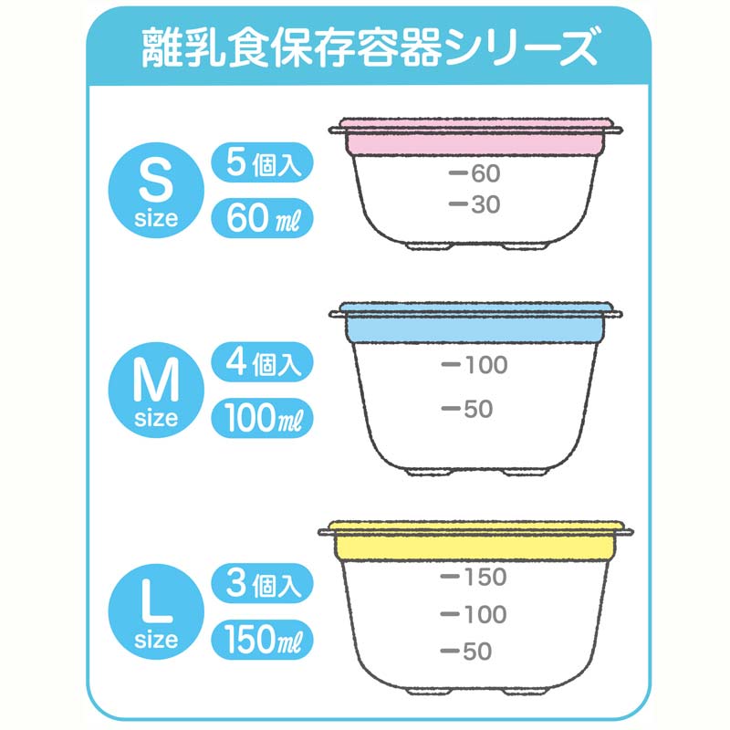 離乳食保存容器 洗いやすい丸型 Sサイズ 5個入
