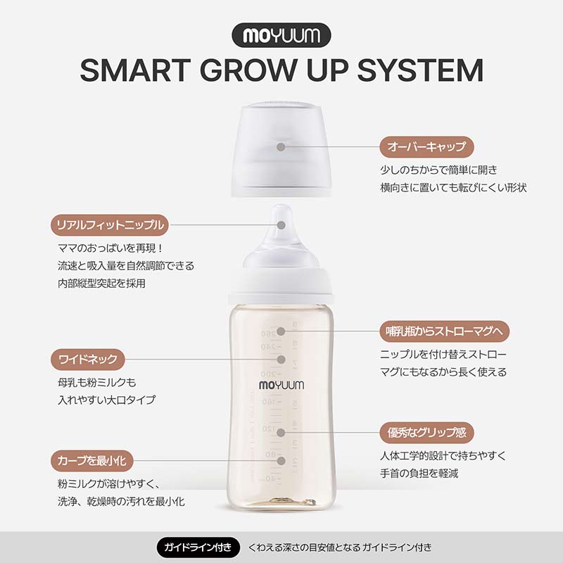 MOYUUM(モユム) プラスチック 哺乳瓶 ホワイト 270ml PPSU製 270ml