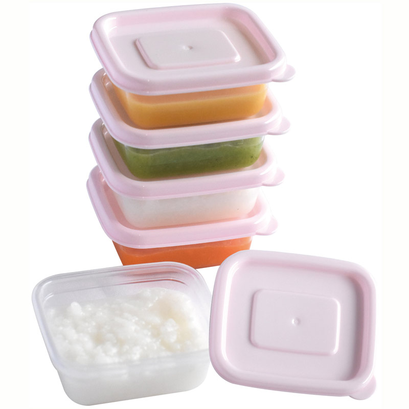 離乳食保存容器 スッキリ収納 角型Sサイズ×5個セット