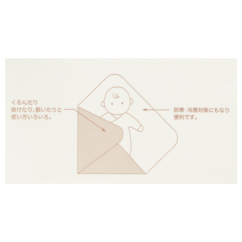 おくるみ2枚組モスリンガーゼ アニマル ブラウン ブラウン 100×100cm