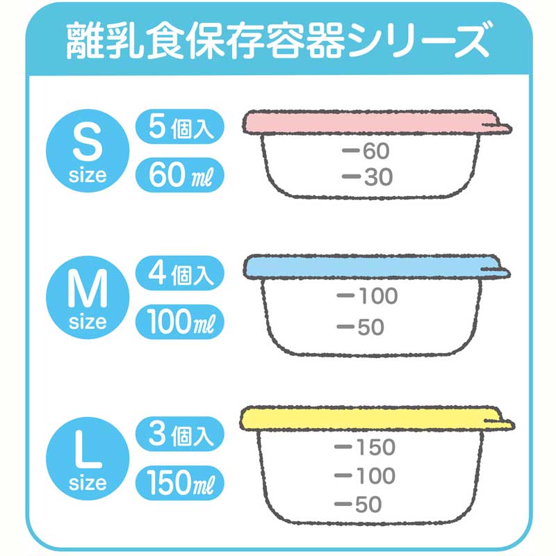 離乳食保存容器 スッキリ収納 角型Sサイズ×5個セット