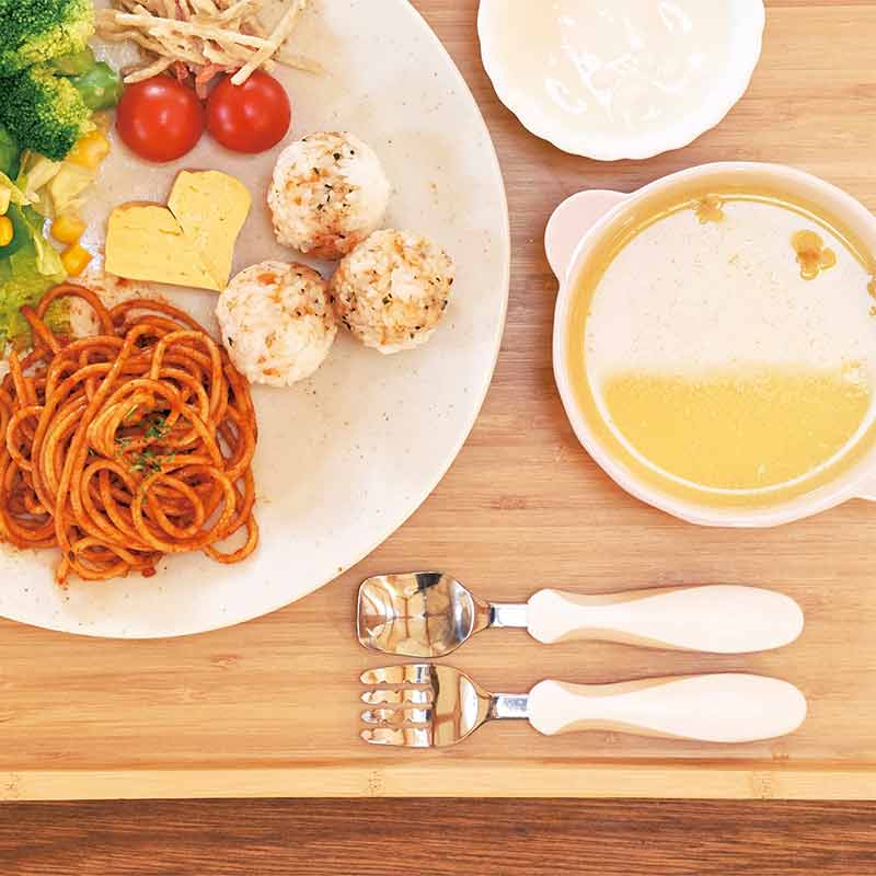 フォーク&スプーンプラス ケース付 ペールブルー ホワイト