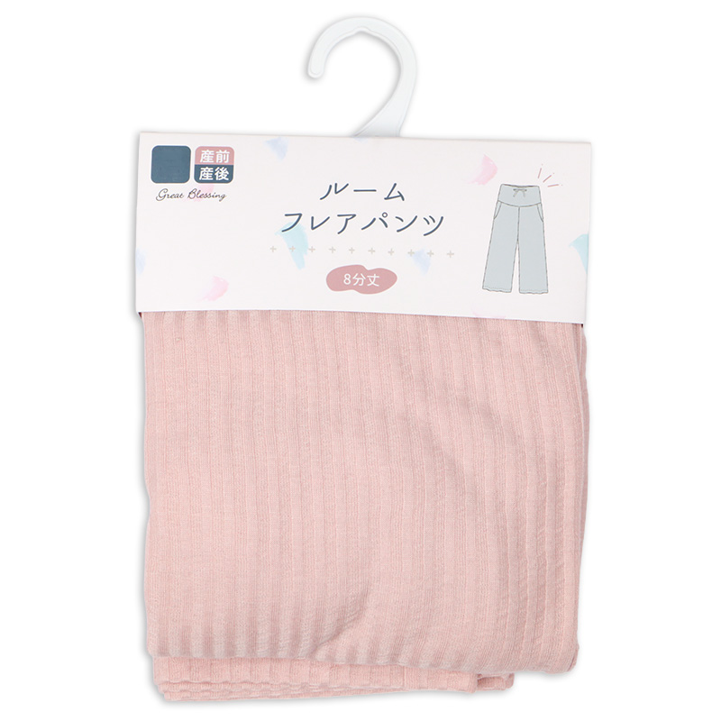 フレアルームパンツ 8分丈 ピンク ピンク M