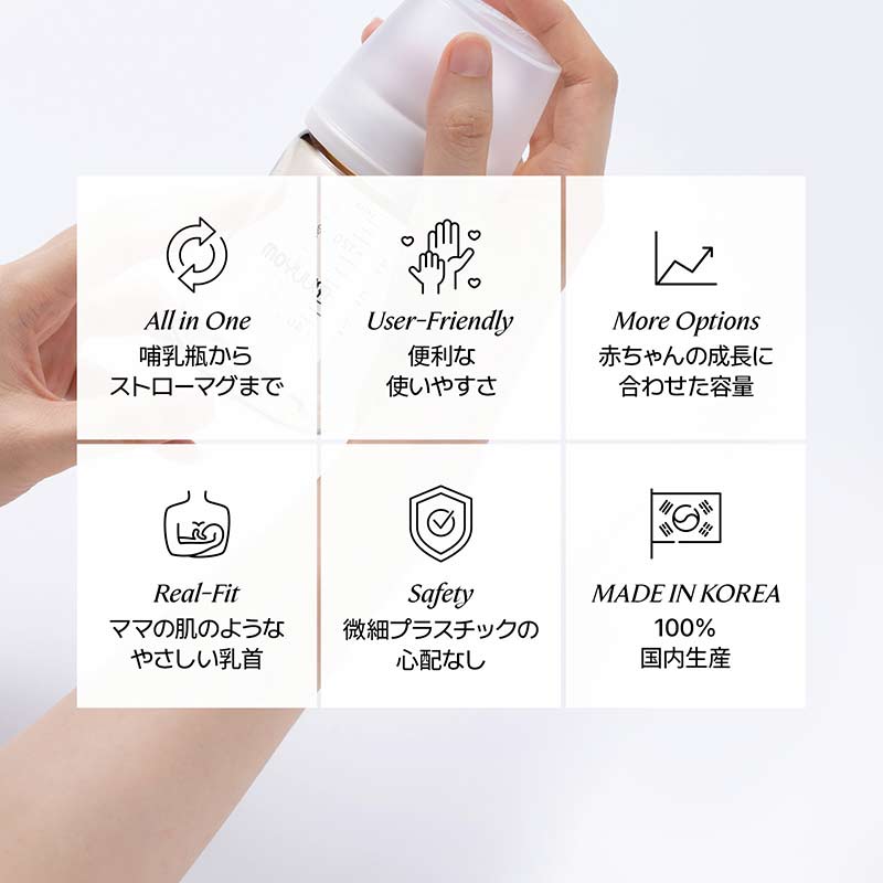 MOYUUM(モユム) プラスチック 哺乳瓶 ホワイト 270ml PPSU製 270ml