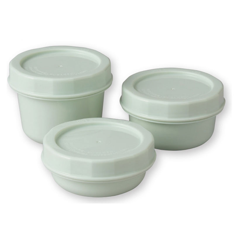 ぎゅっとしまって 汚れスルン 離乳食保存容器 3個セット グリーン グリーン