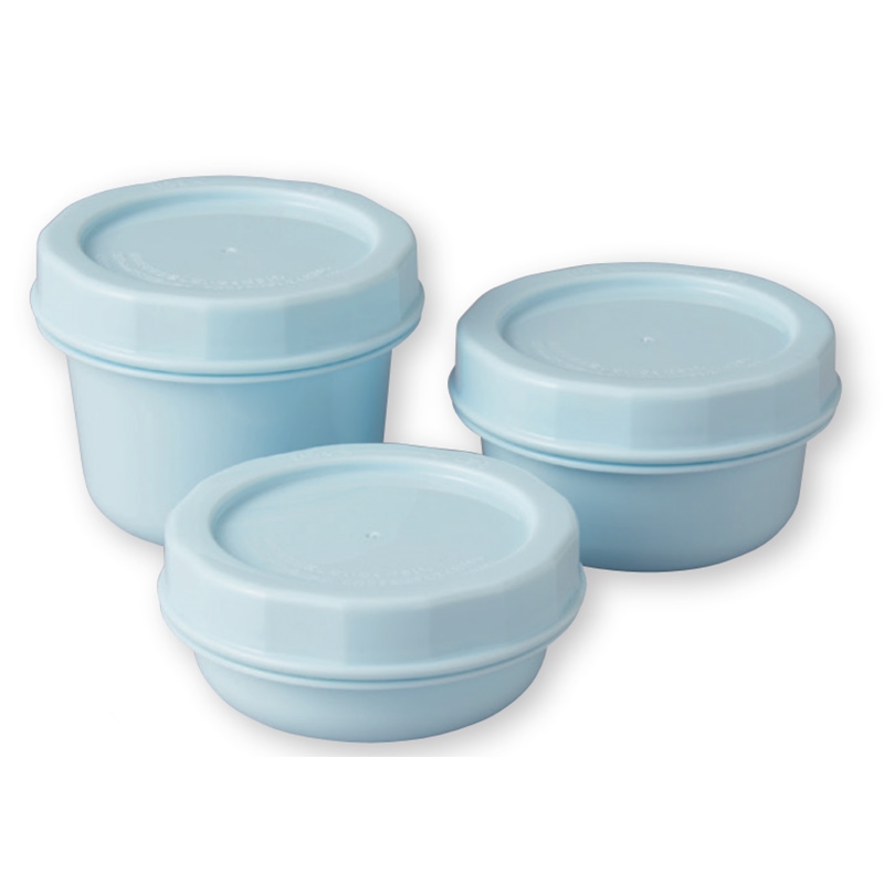 ぎゅっとしまって 汚れスルン 離乳食保存容器 3個セット ブルー ブルー