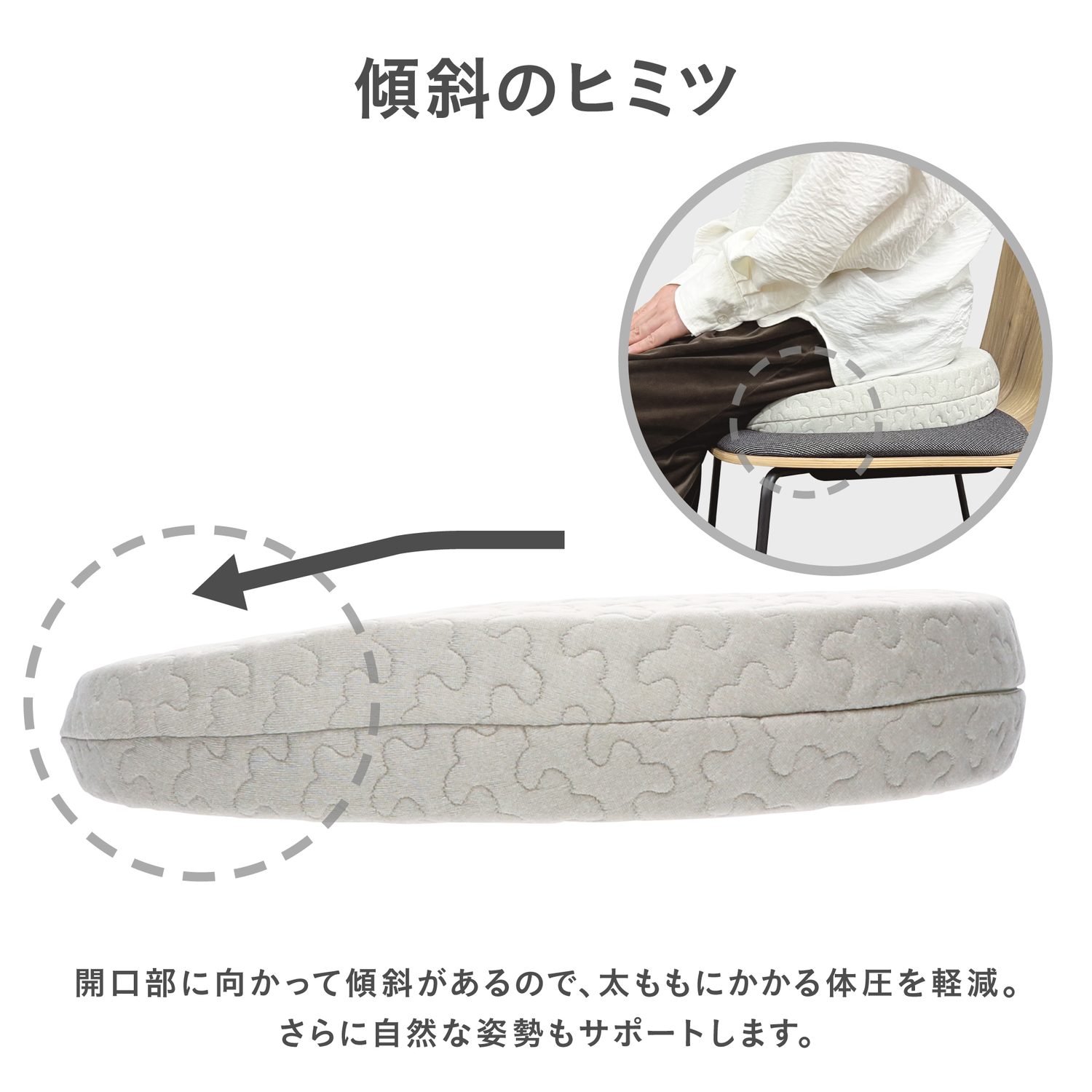 【先行発売】4WAY円座クッション イブル グレー グレー