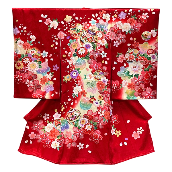 【お取り寄せ】女児祝着　園―２２１ レッド