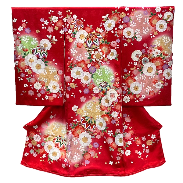 【お取り寄せ】女児祝着　蘭―２２１ レッド