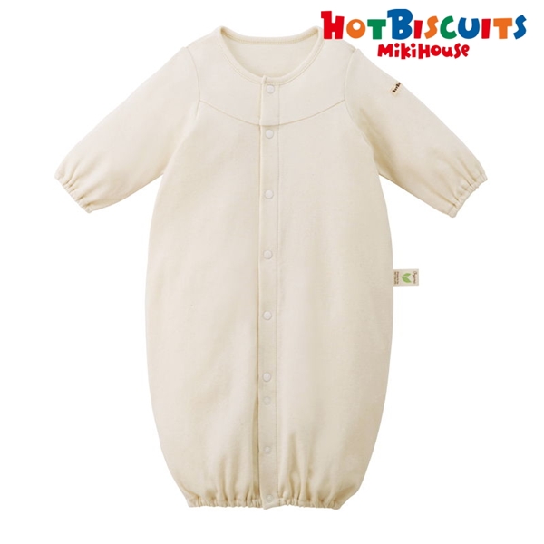 【SALE】[ベビー] オーガニックコットン ツーウェイオール アイボリー　[ミキハウス　ホットビスケッツ] アイボリー 50~60cm