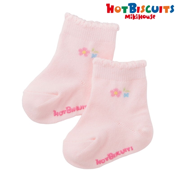 [7~8cm] ベビーソックス ピンク　[ミキハウス　ホットビスケッツ] ピンク 7~8cm