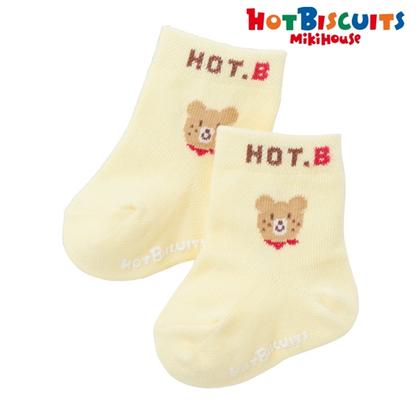 [7~8cm] ベビーソックス アイボリー　[ミキハウス　ホットビスケッツ] アイボリー 7~8cm