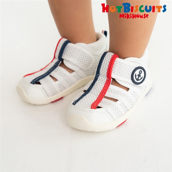 【SALE】[13.0～16.0cm] ベビーサンダル ホワイト　[ミキハウス　ホットビスケッツ] ホワイト 14.0cm