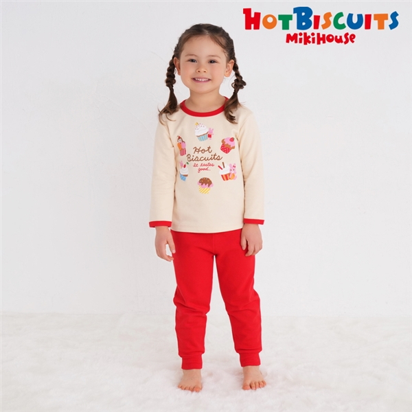 【再値下】【SALE】[キッズ]ルームウェア　レッド　[ミキハウス　ホットビスケッツ] レッド 100cm