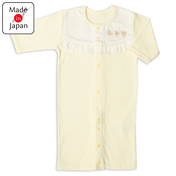 長袖ドレスオール　フィットタイプ　くま クリーム クリーム 50~60cm