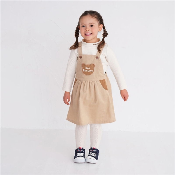 【SALE】[キッズ]ジャンパースカート　ベージュ　[ミキハウス　ホットビスケッツ] ベージュ 100~110cm