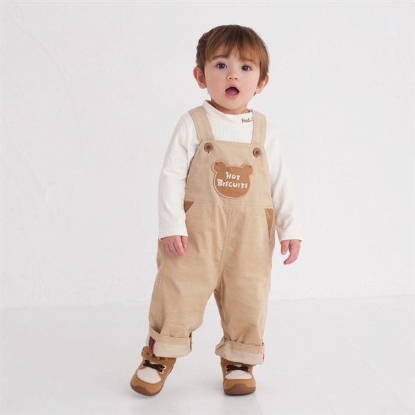 【SALE】[ベビー]オーバーオール　ベージュ　[ミキハウス　ホットビスケッツ] ベージュ 70~80cm