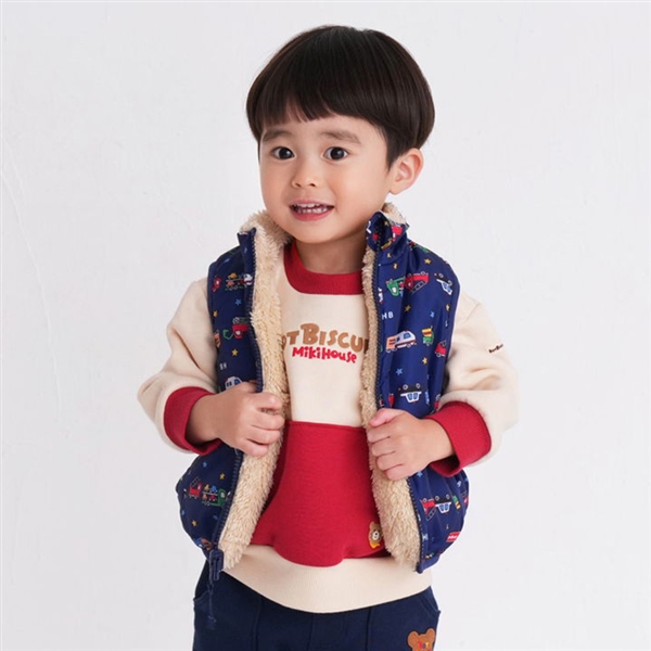 【SALE】[ベビー]ベスト　ネイビー　[ミキハウス　ホットビスケッツ] ネイビー 80cm